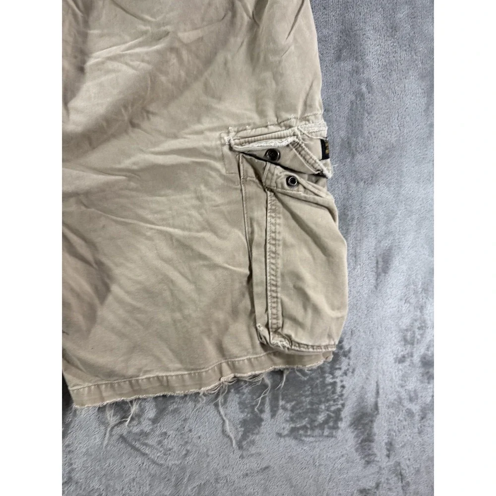 Polo Jeans Company Cargo Shorts Mens 40 Beige Canvas Relaxed Miltary Surplus‎